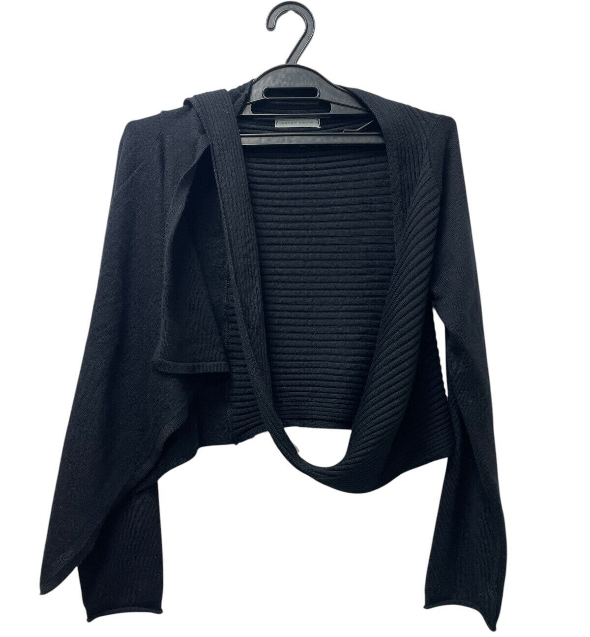 SARAH PACINI Black Wool Cardigan Long Sleeve Unusual S / M