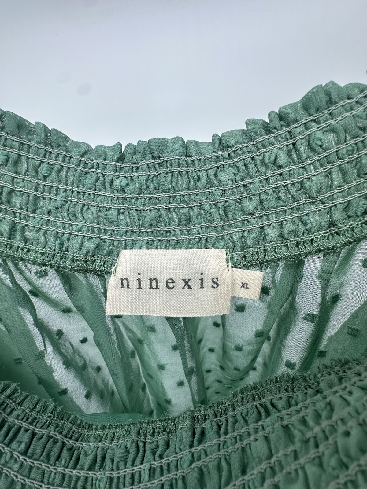 Women’s Green Ninexis 3/4 Sleeve Blouse Size XL Round Neck