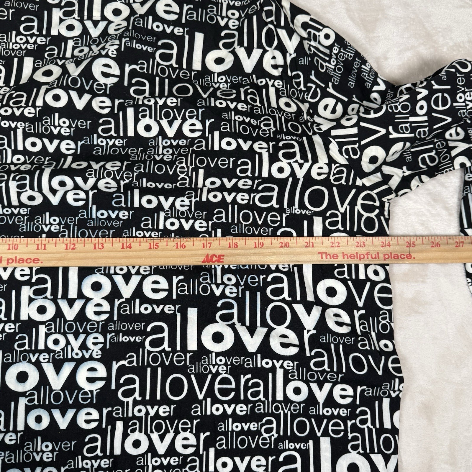 VTG Moschino Jeans All over Love Print Button Up Shirt Black White Size 42 US M
