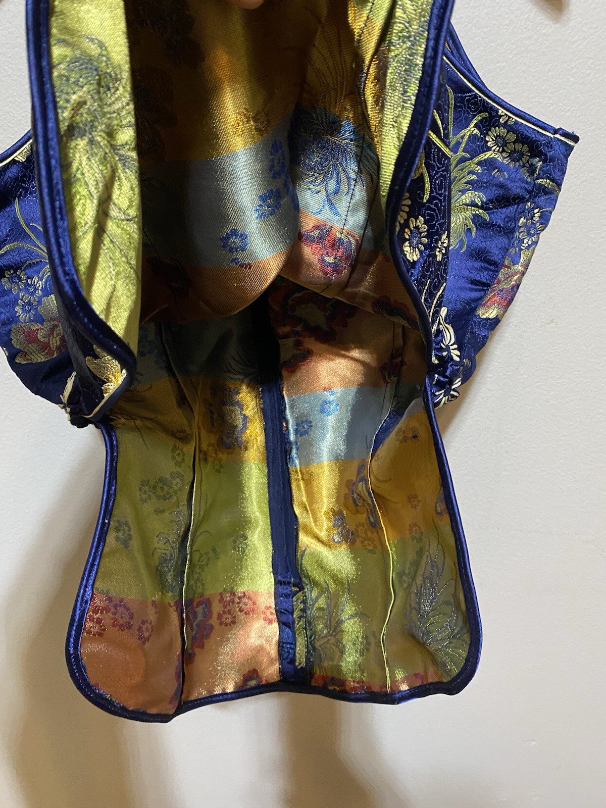 Y2K Cheongsam Floral Halter Top L/XL Silk Blend Traditional Flirty