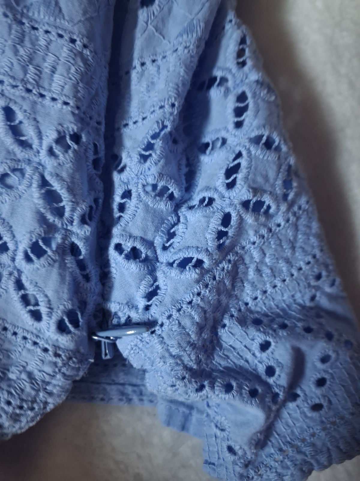 Womens Cute Blue, 0 Cotton Sleeveless Shirt,With Tassels,& Side Zipper XS