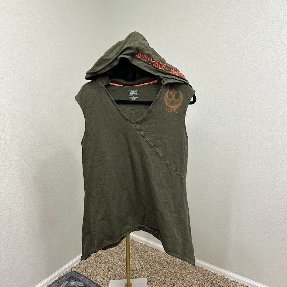 Star Wars Galaxy’s Edge Rebel Hooded Tunic Top Sleeveless Deep V Neck Womens XL