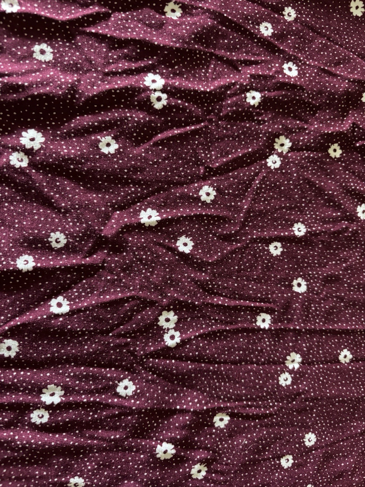Amazon Basics Burgundy White Dot Floral Layering Tank XL Round Neck New w/tags