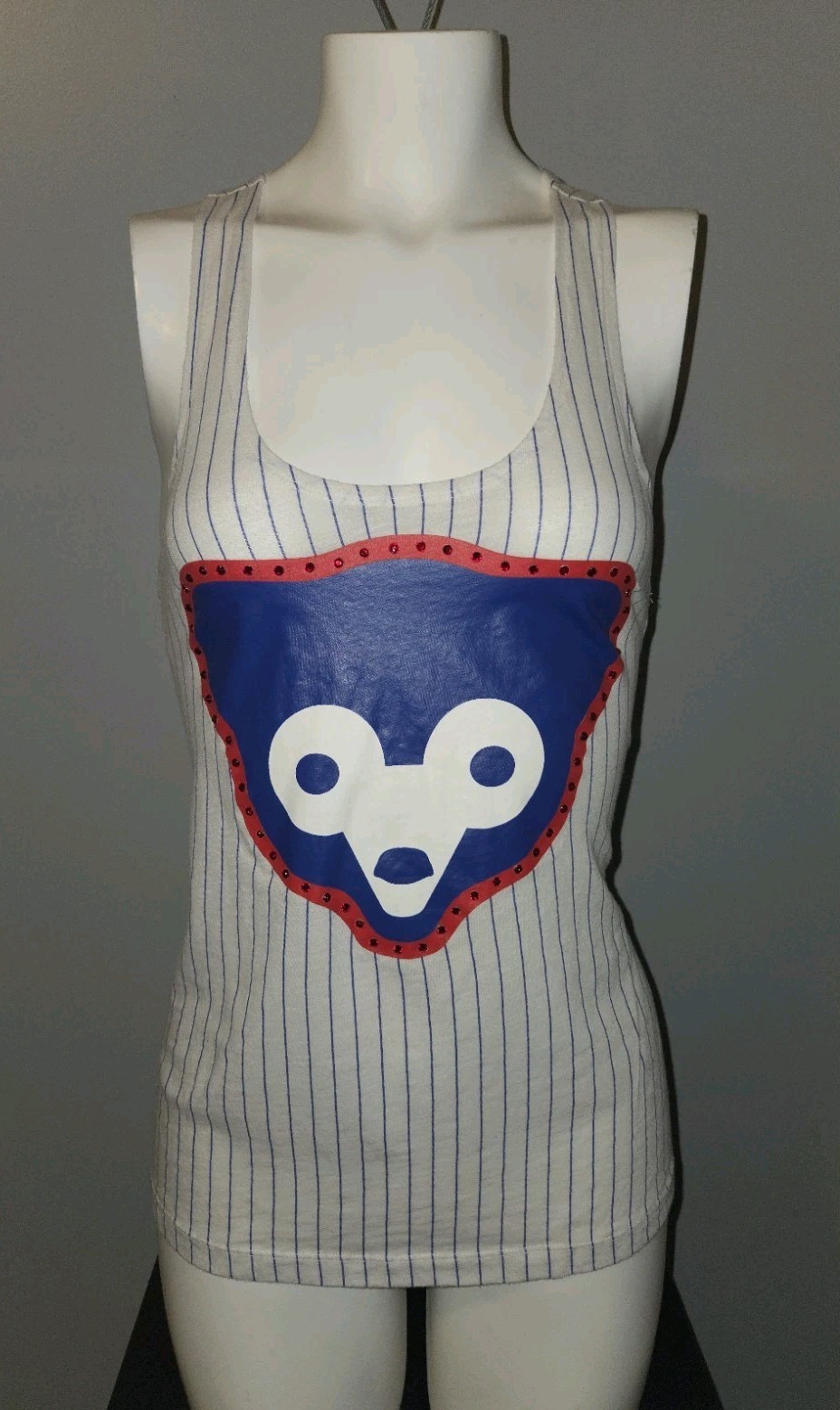 Womens Victoria’s Secret PINK Chicago Cubs Tank Top XS Cubbies Embellished Shirt