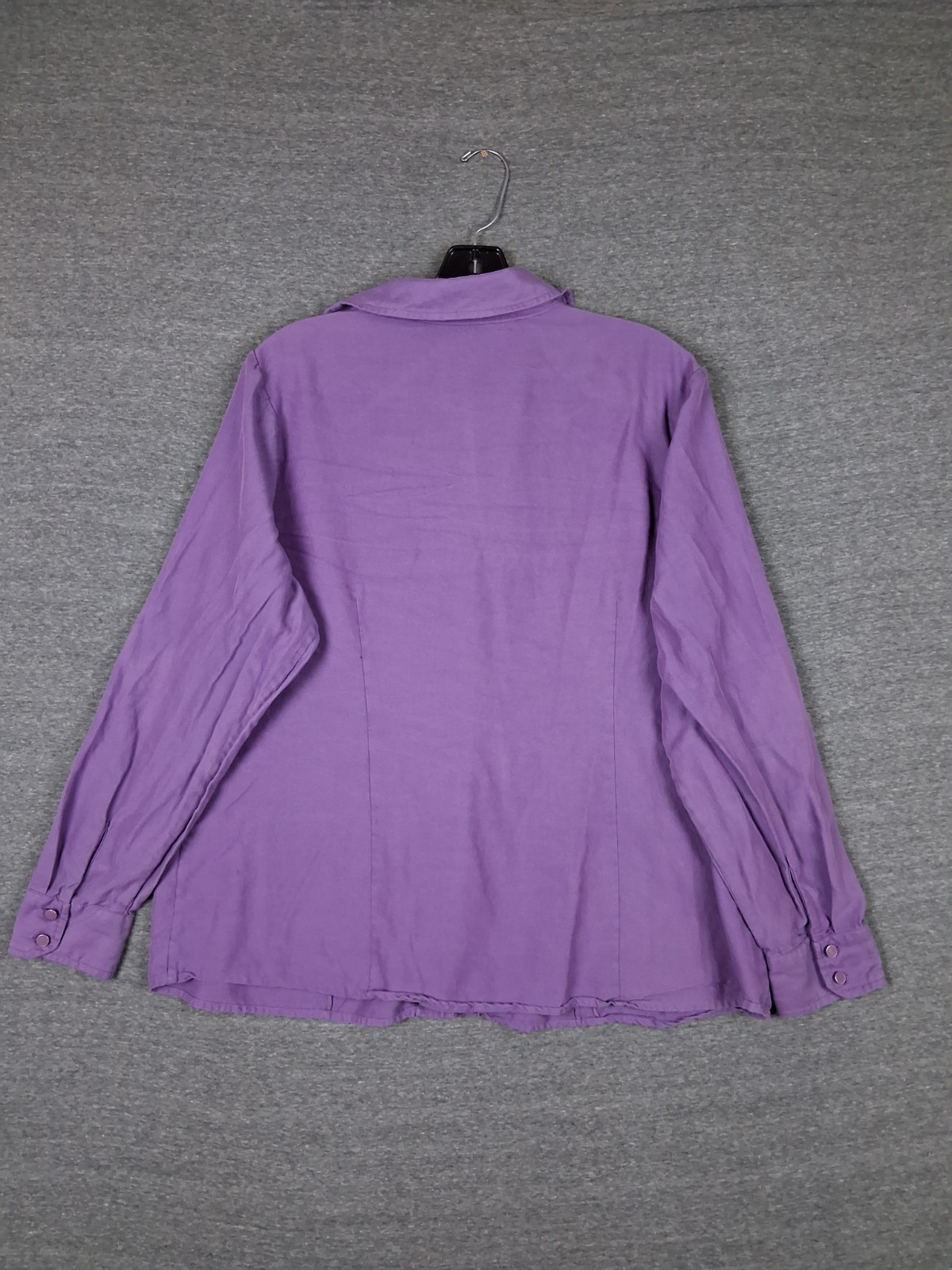 Wintersilks Womens Shirt XL Purple Silk Cotton Blend Button Up Lightweight Class