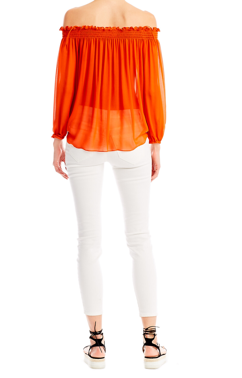 New With Tags Nicole Miller Orange Off The Shoulder Top