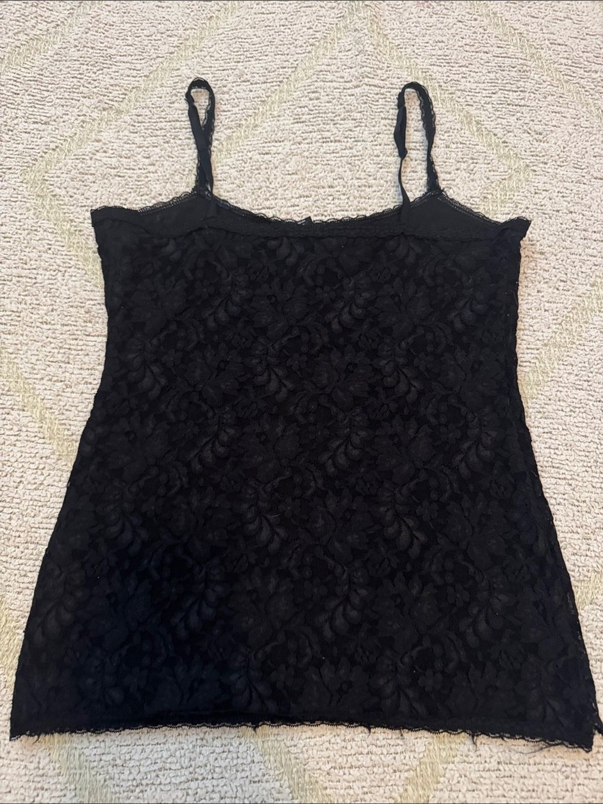 White House Black Market Black Lace Camisole Tank Top Women’s Adjustable Straps