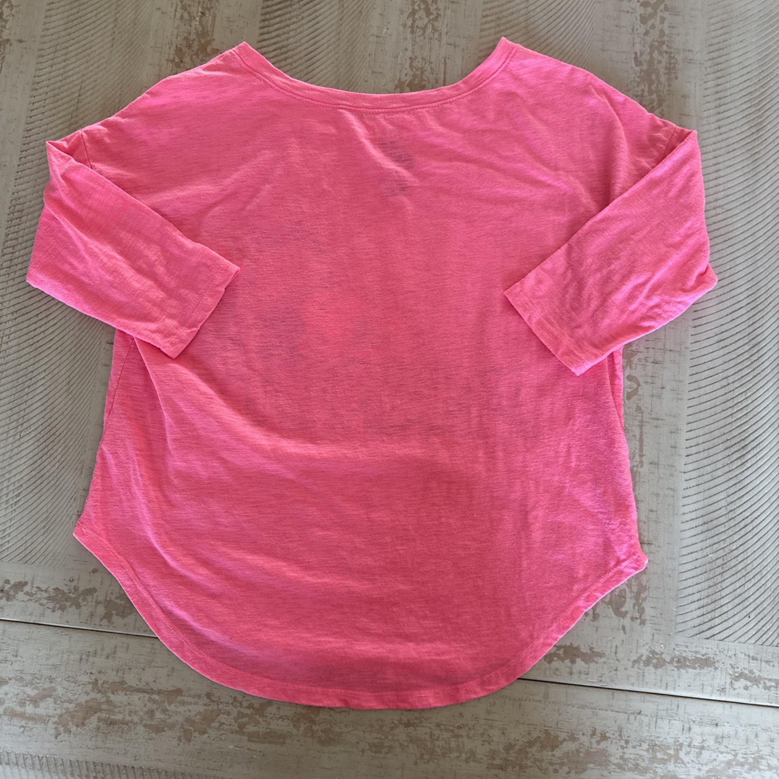 Peanuts By Schulz 3/4 Sleeve Pink Peanuts Graphic T-shirt Sz: Small Snoopy
