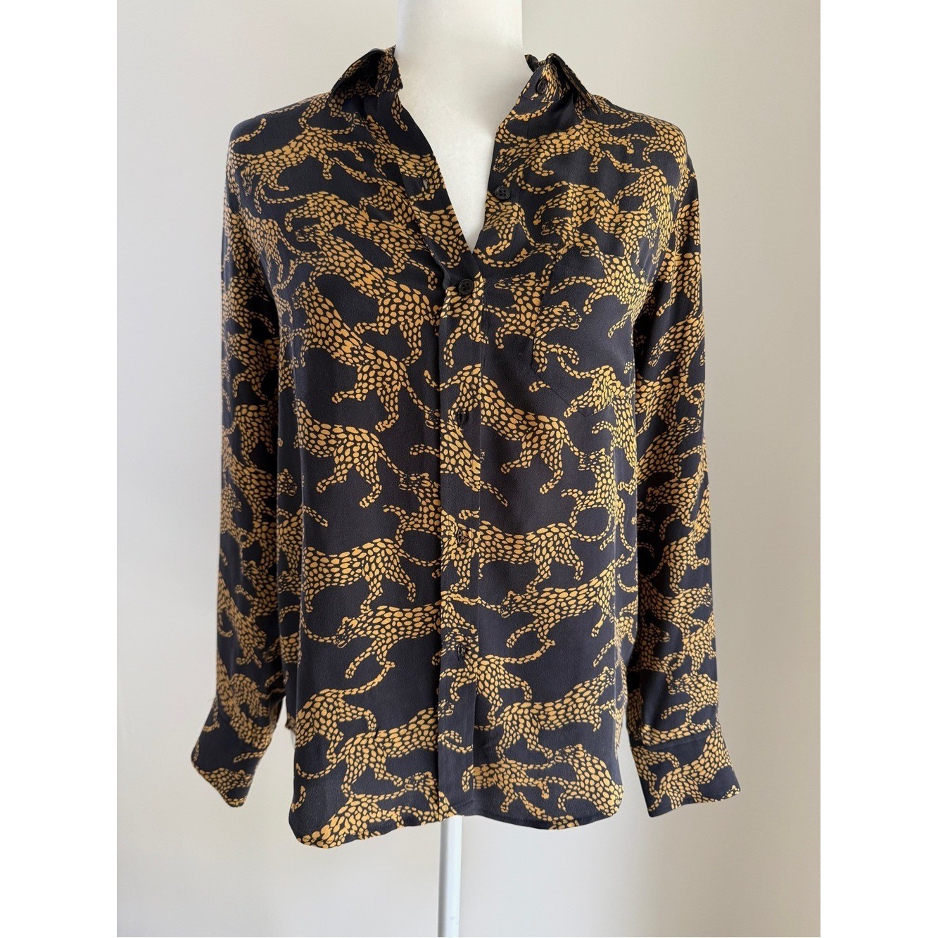 Rails Kate Silk Blouse – Lynx Animal Print – XS