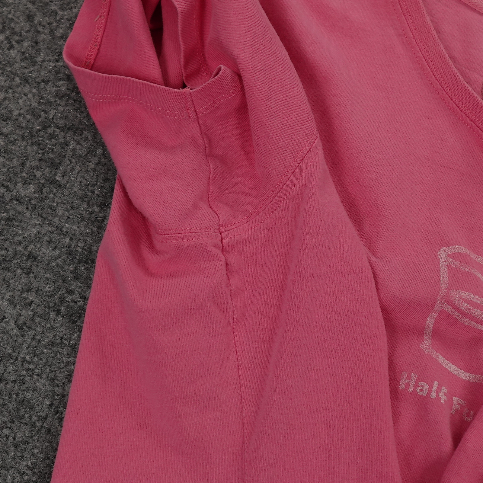 Life Is Good Shirt Women Medium Glass Half Full Pink Crew Short Sleeve Ladies