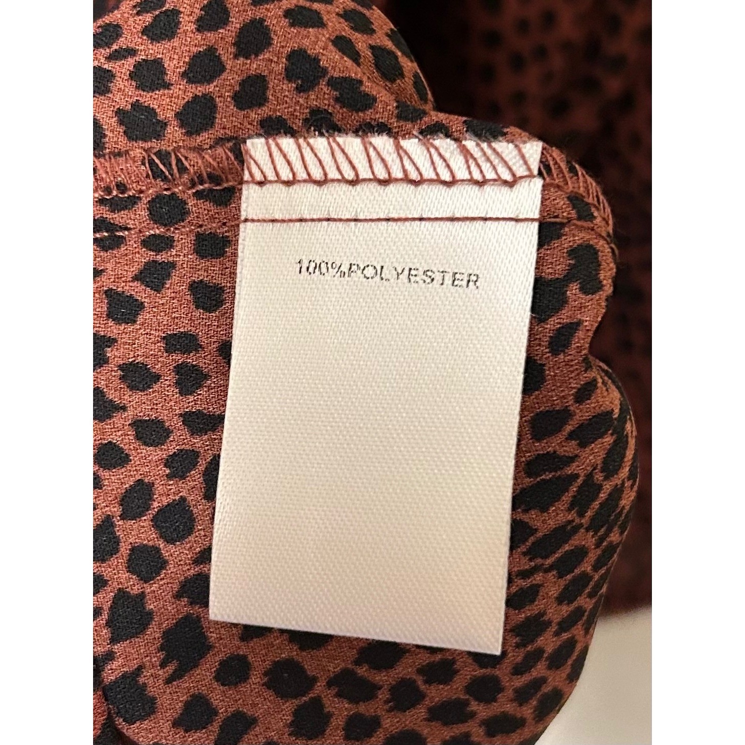 NWT Papermoon Larie Crew Neck Blouse Burgundy Black Animal Print XL