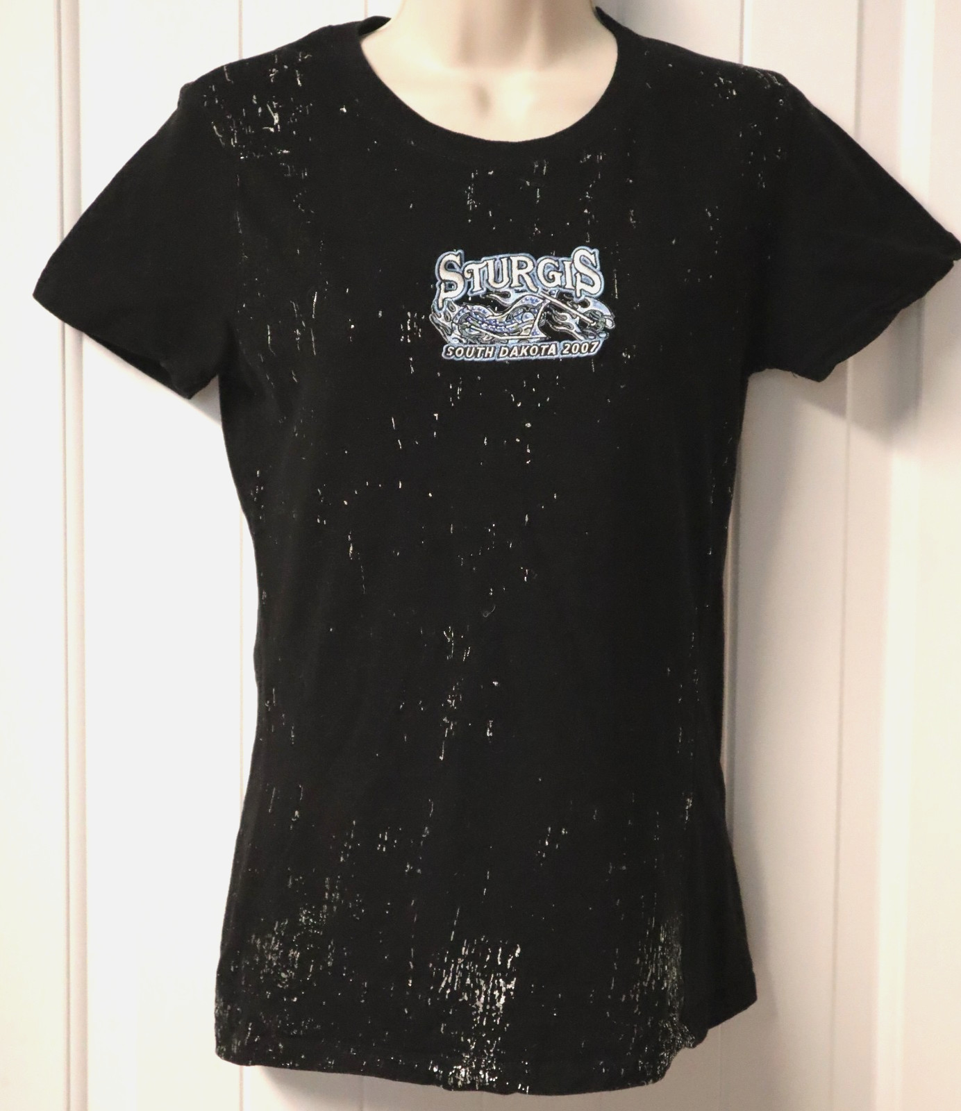 Vintage Y2K Classy Lady womens short sleeve STURGIS 2007 t shirt size L (junior)