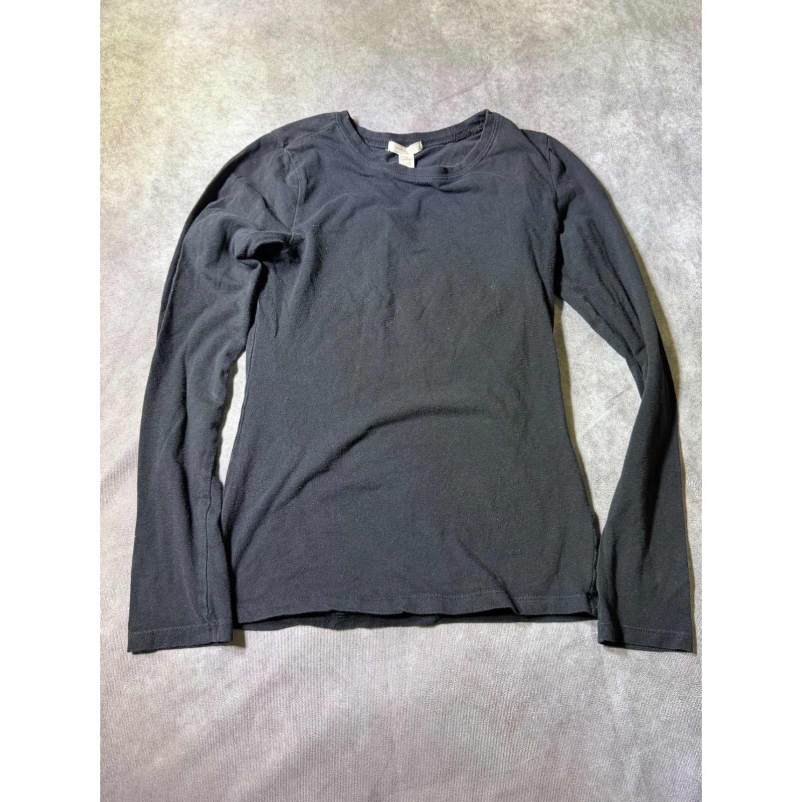 Ambiance Apparel Womens Long Sleeve Crew Neck T-Shirt Black Size M SKU 0143