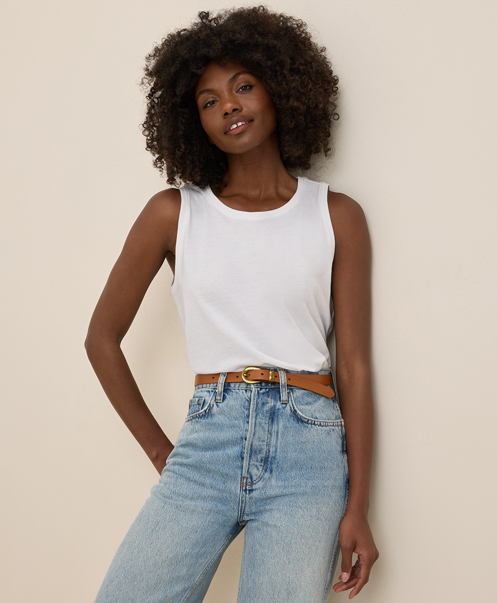 Pact Women’s Softspun High Neck Tank Top White 2X-Large Comfortable Shirt