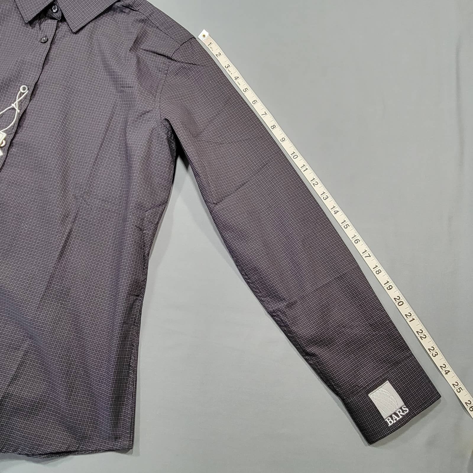 North End Black Carbon Shirt Blouse NEW Plaid Long Sleeves Button Up Top Women L