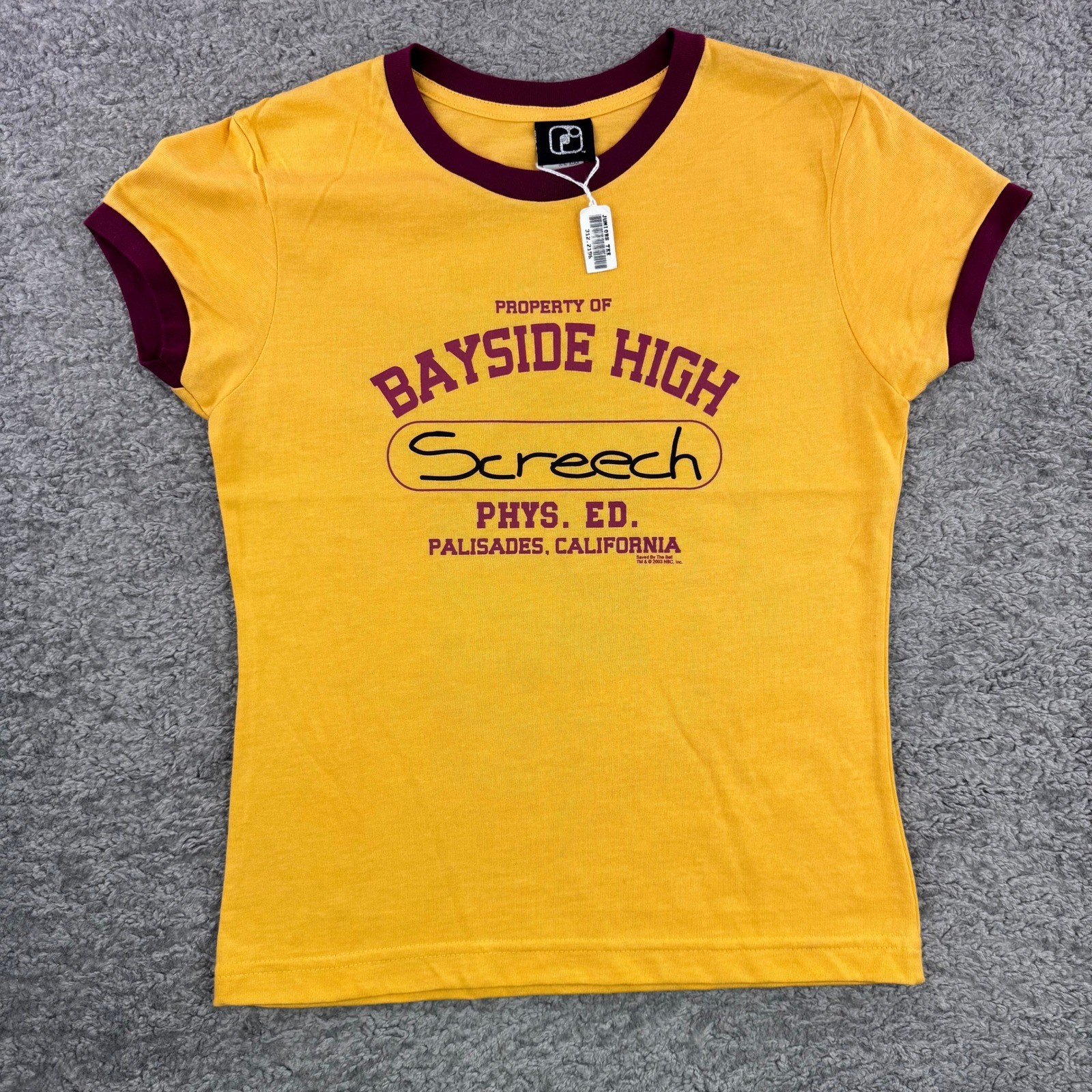 Ripple Junction Saved By The Bell Bayside High Screech Ringer Tee Yellow Large