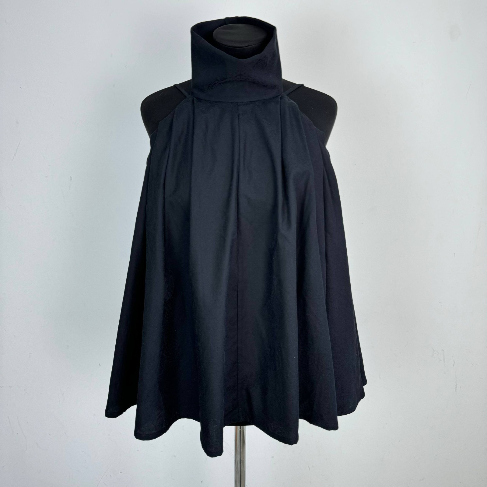 Shanghai Tang Jacquard Chinese Off Shoulder High Collar Blouse Vest Top Size M
