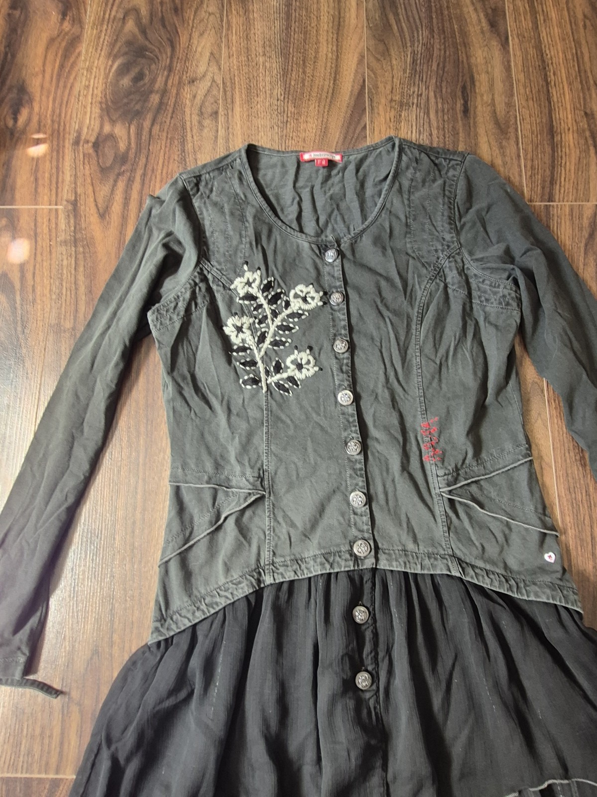 Joe Browns Black Floral Embroidered Hem Tunic Top UK 8 New Without Tags