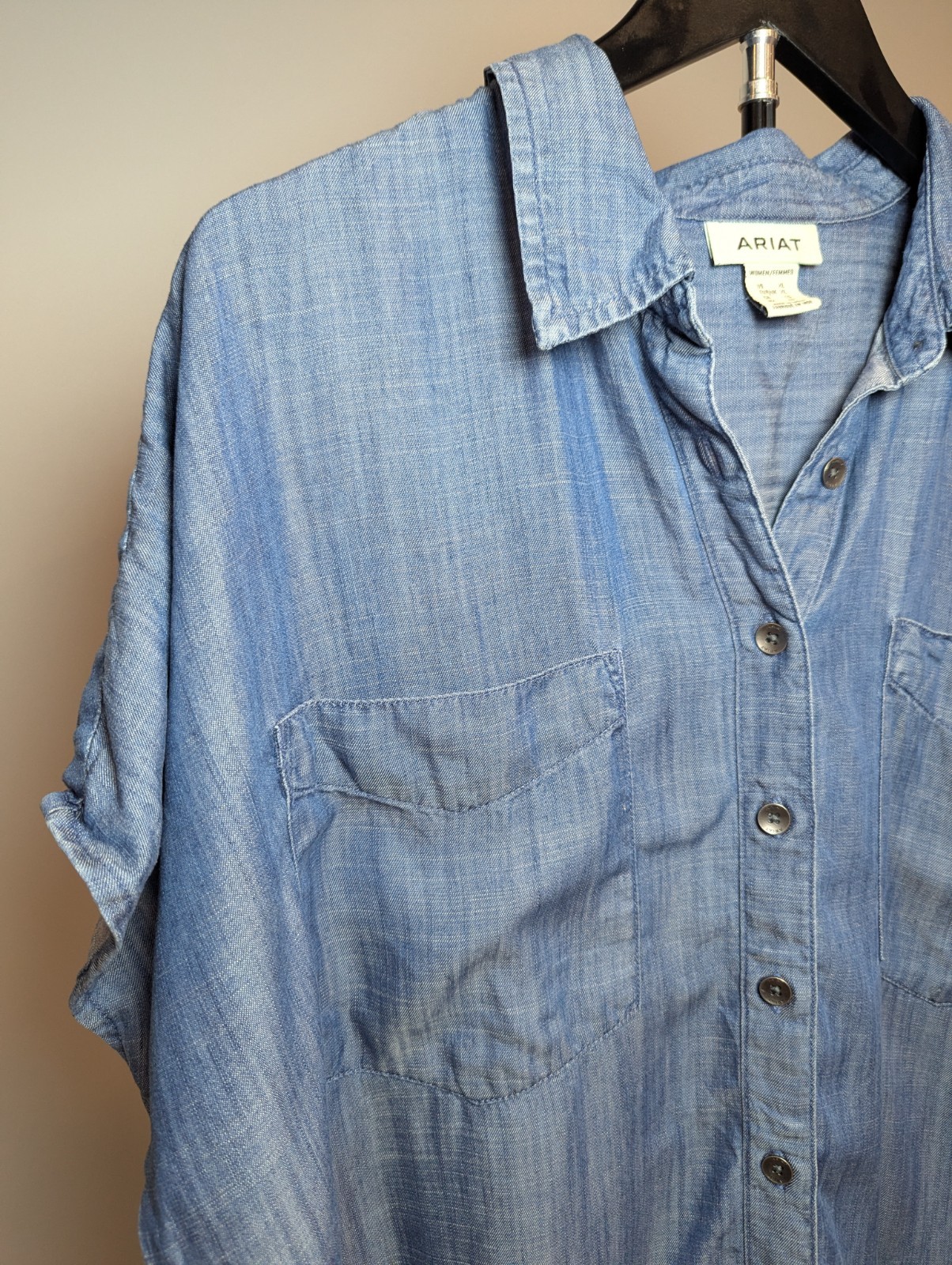 Ariat Shirt Womens XL Blue Chambray Outdoor Western Utility Work Top Rancher