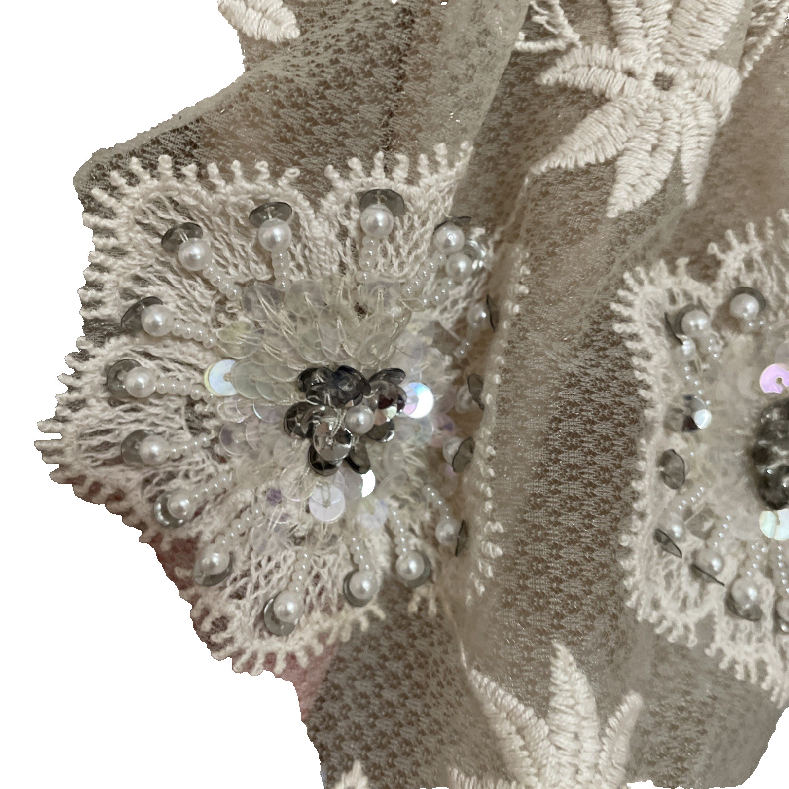 Let me be by anthropologie beaded baby doll camisole with peplum scaloped hem.