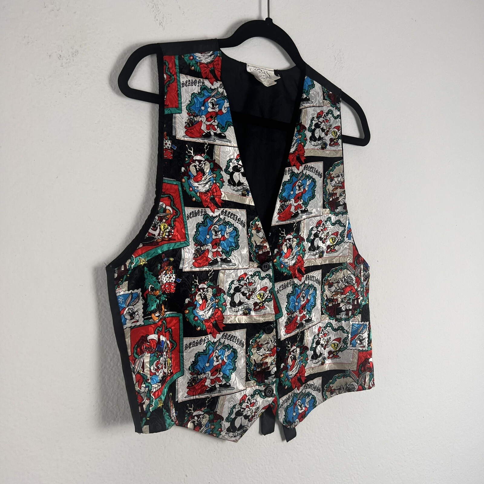 Looney Tunes Vintage 1994 Vest Season’s Greetings Christmas Top Unisex One Size