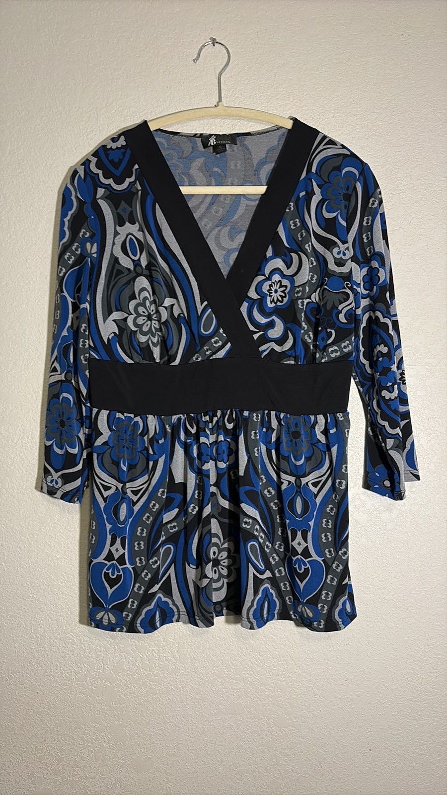 AB Studio Vintage Y2K Empire Waist Paisley Tunic Top – Size XL