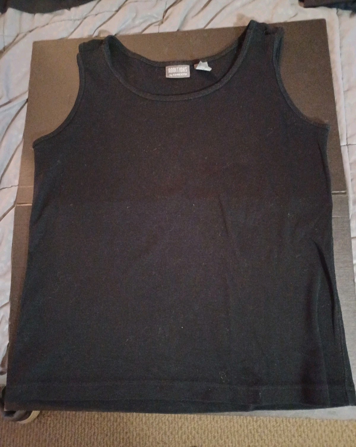 Additions by Chico’s Tank Top Women 1 Medium Casual Layering Black Cotton Peru