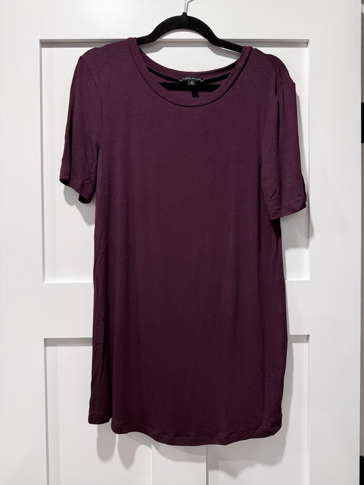 Universal Standard Cloud Rib Short Sleeve Crew Neck Tee Black Cherry S 14/16 NWT