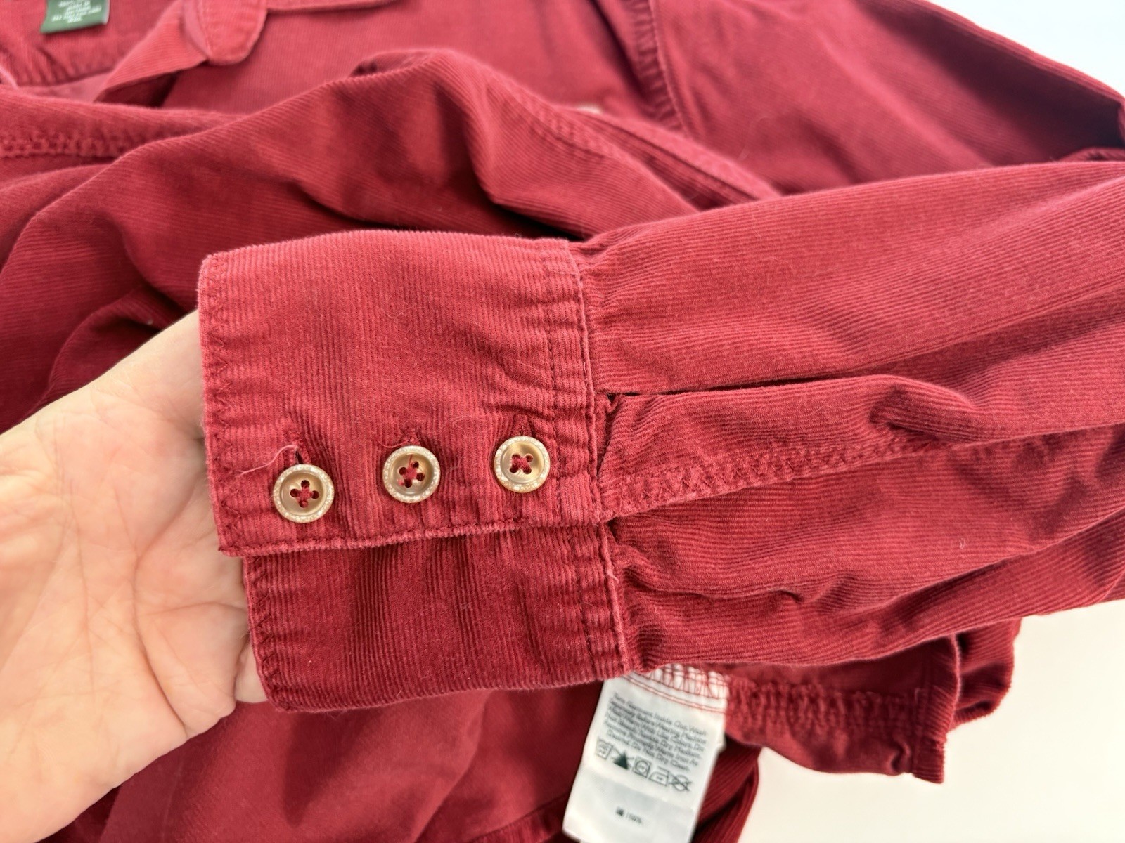 Eddie Bauer Women’s Corduroy Blouse Sz XXL Cranberry Red Casual Comfort Classic