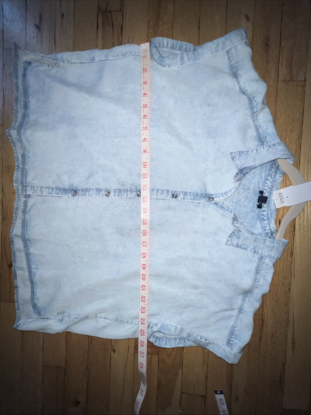 $138 NWT Splendid 100% Lyocell Button Down Blouse Light-Blue Womens LARGE