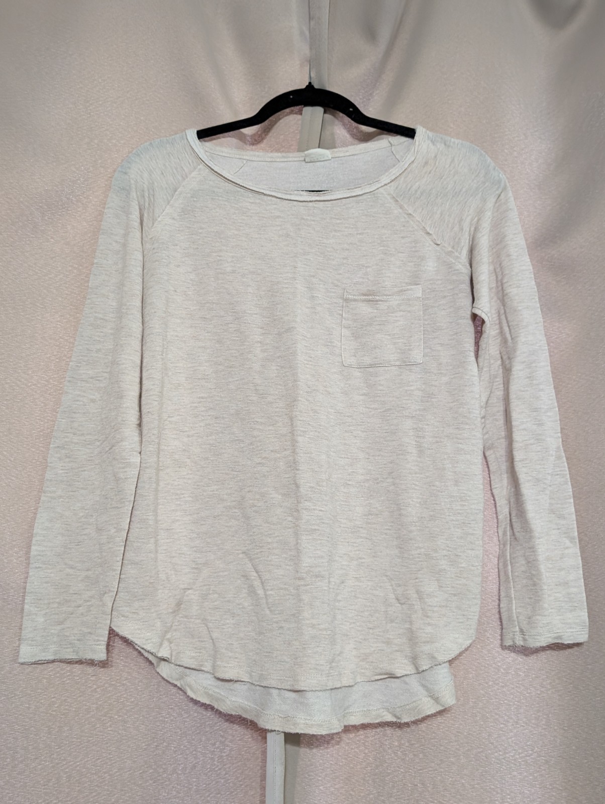 Tresics Raw Edge Pocket Tee – Size M – Off White/Cream Color – Y2K – EUC