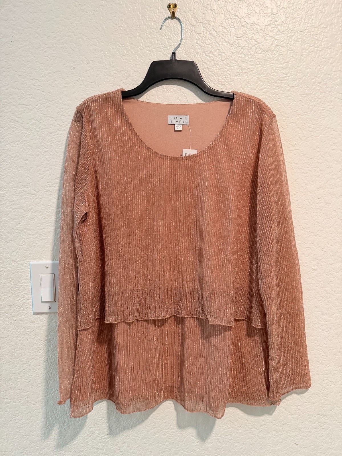 Women’s, NWT, Joan Rivers, Blouse, Beige, Full Sleeve