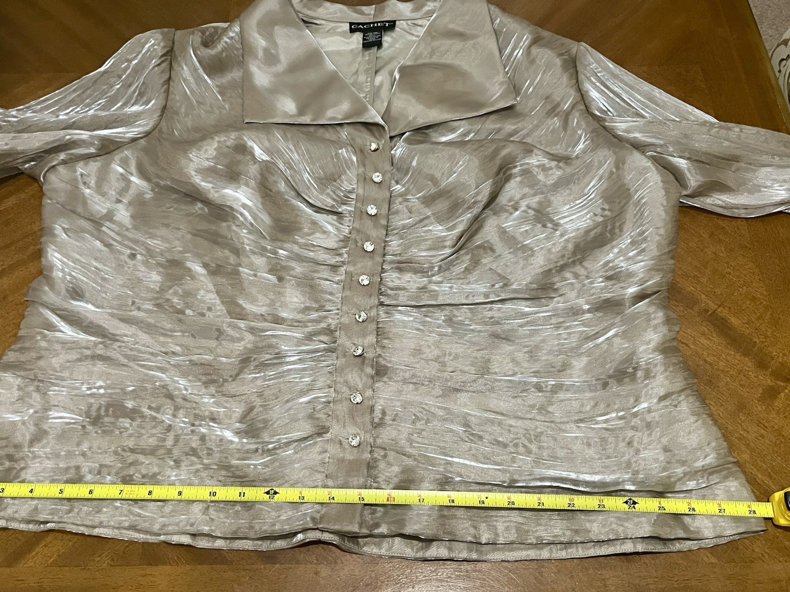 Cachet Plus Size 24W Silvery Bronze Shimmer Blouse Top Bust 54” Evening NWT
