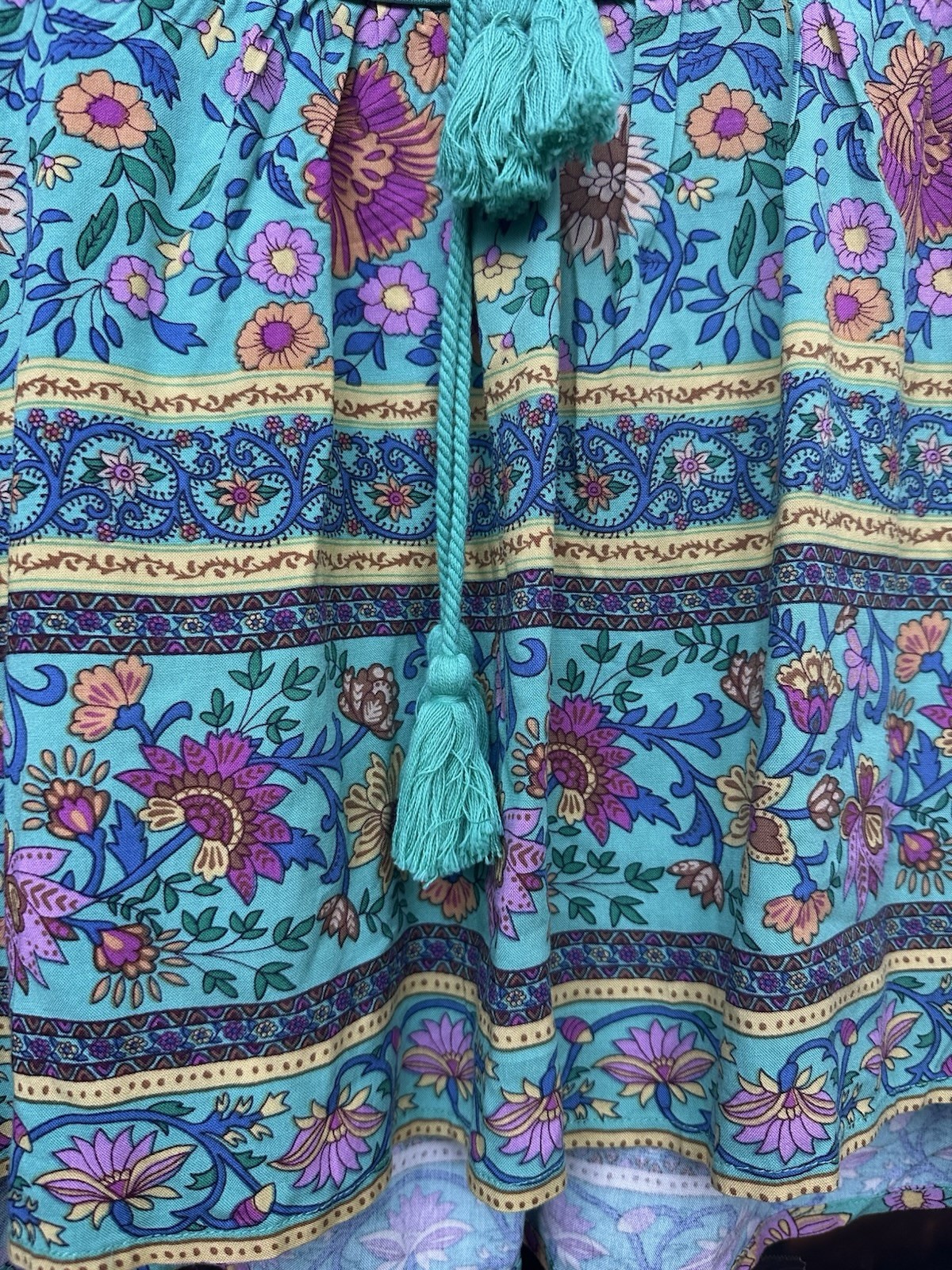 EUC Spell and the Gypsy Collective Folktown Blouse Turquoise Boho S