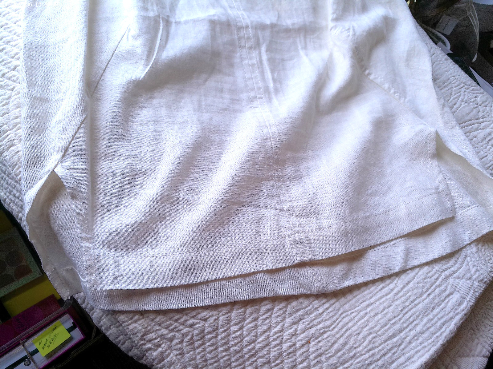 MAX STUDIO SMALL WHITE SLEEVELESS LINEN BLEND A-LINE OPEN BUTTON BACK VENTS $98