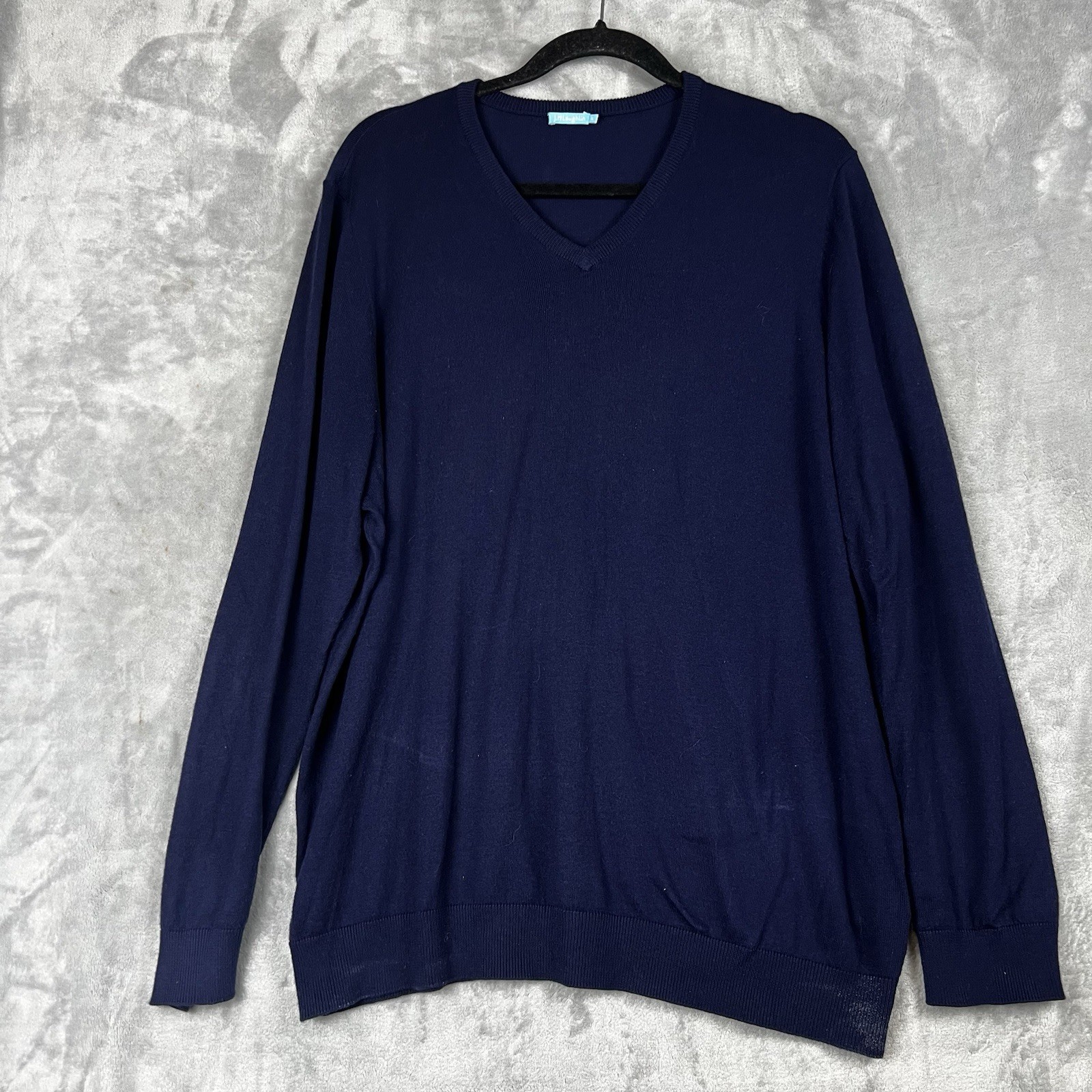 J. Mclaughlin Womens Pullover Sweater V-Neck Beige Cashmere Cotton Blend Size XL