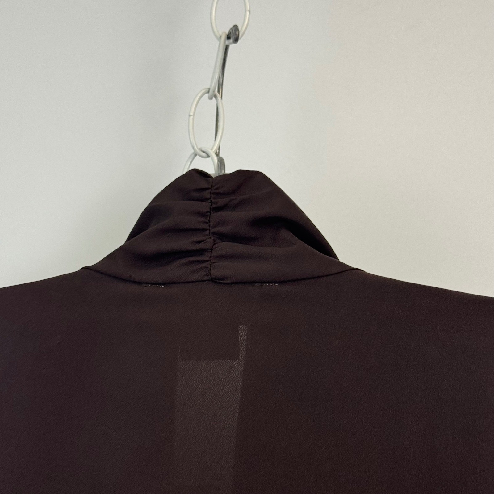 Michael Michael Kors Womens Chocolate Brown Shawl Collar Blouse 1X NWT