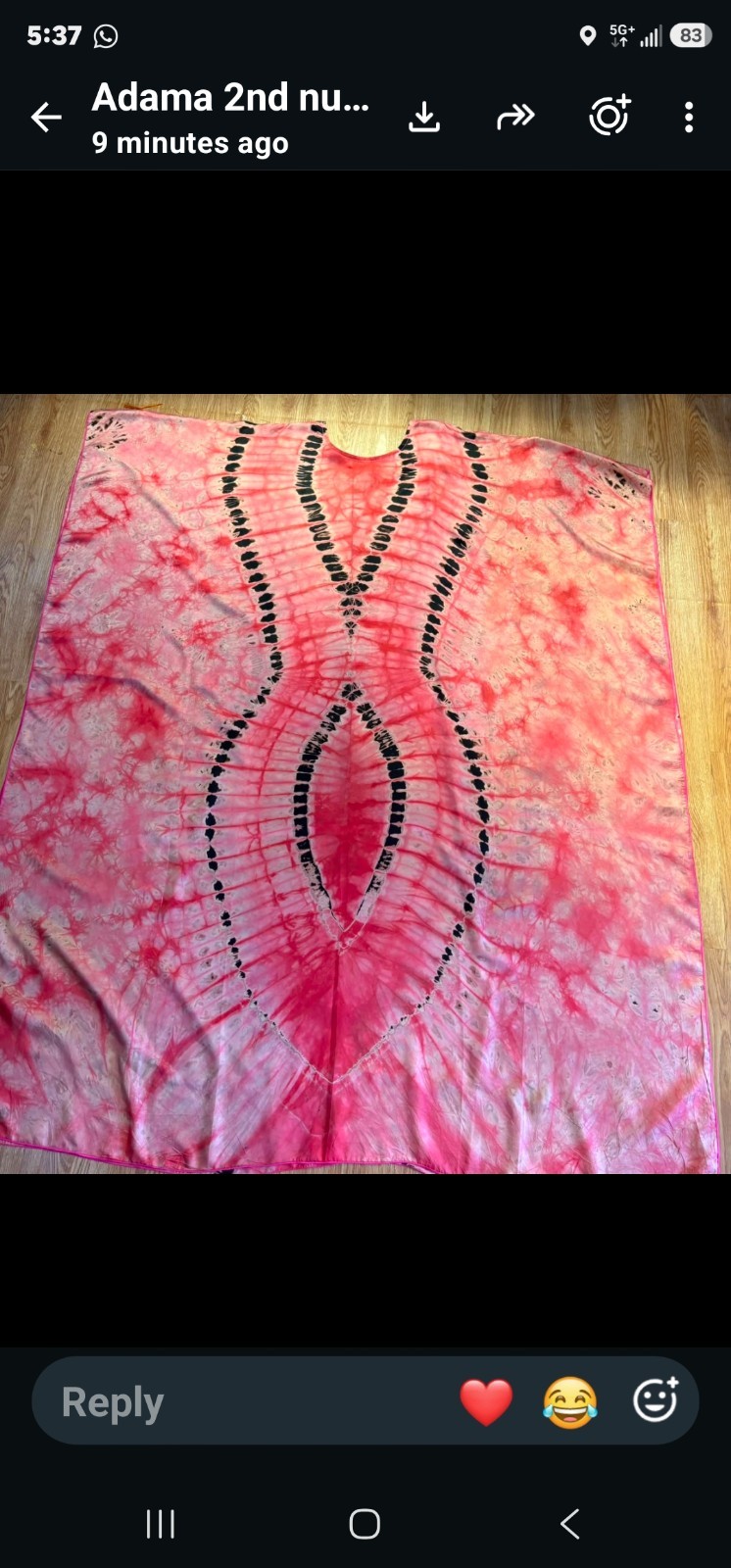 Pink Black White Tie-Dye Kaftan Blouse Women’s Scoop Neck Regular
