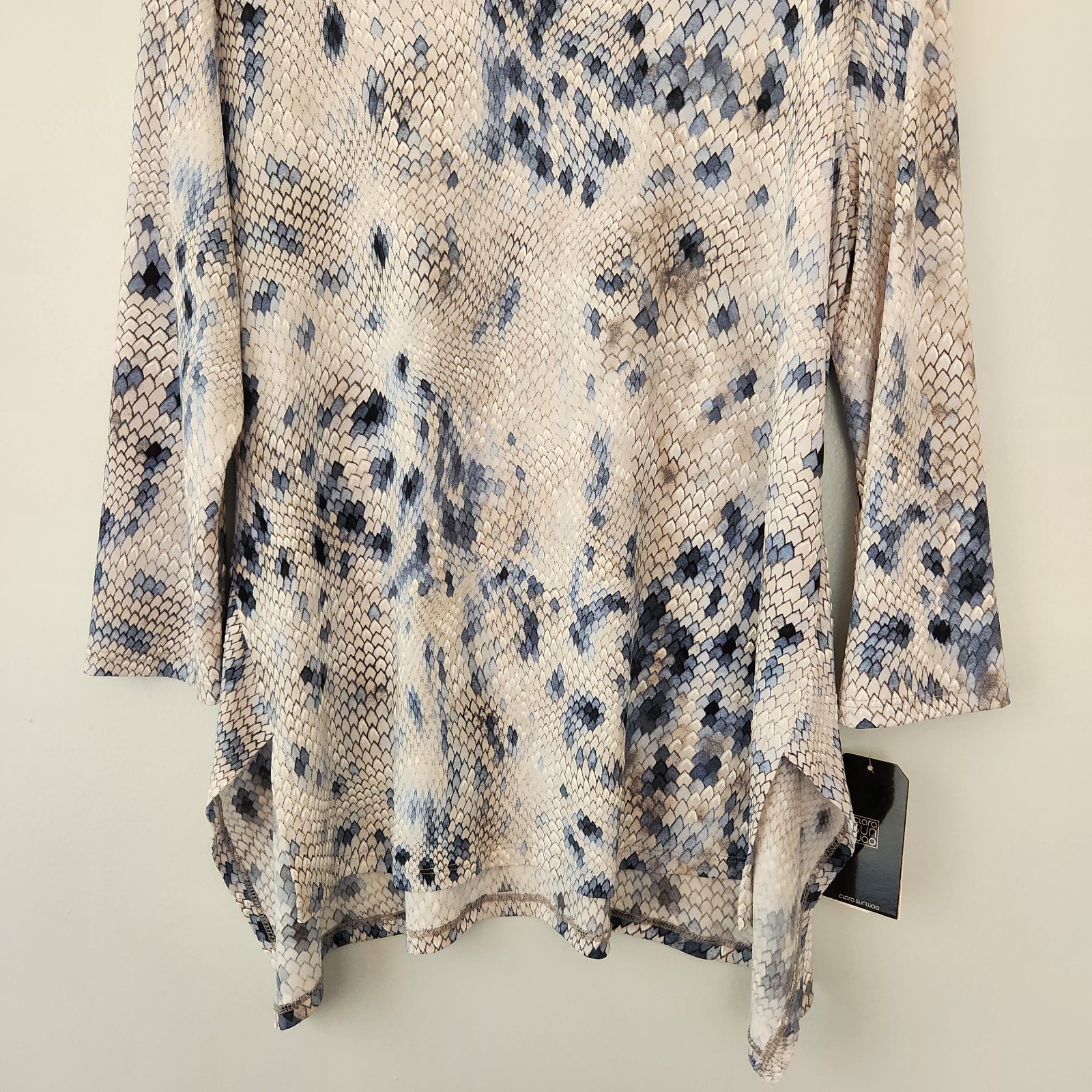 Clara Sun Woo Tunic Women’s M Blue Scalloped Boho Cottagecore Whimsigoth Coastal