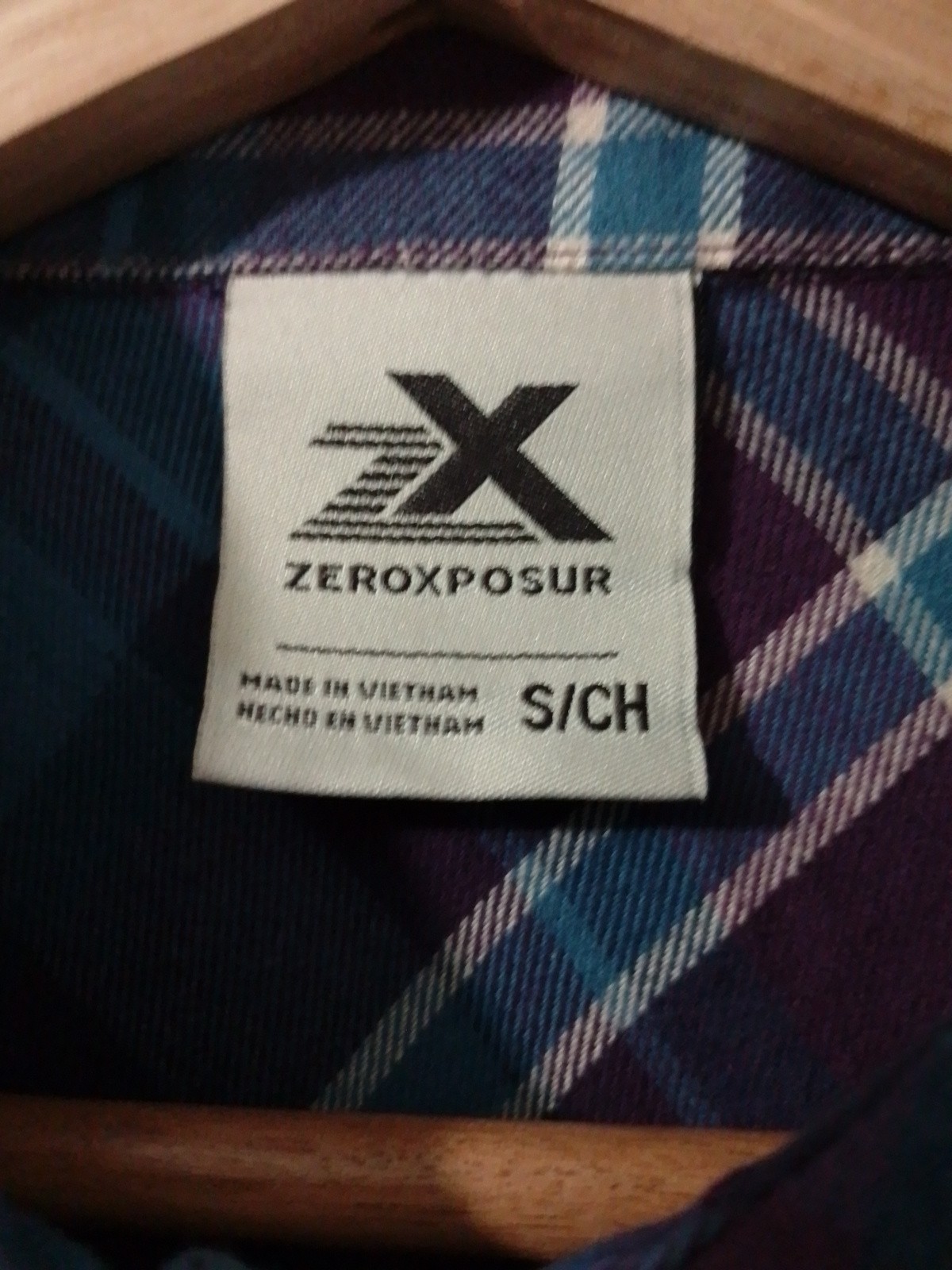 ZeroXposur NWT Women’s Small Soft Flannel Shirt Blue & Purple “Plummadras”