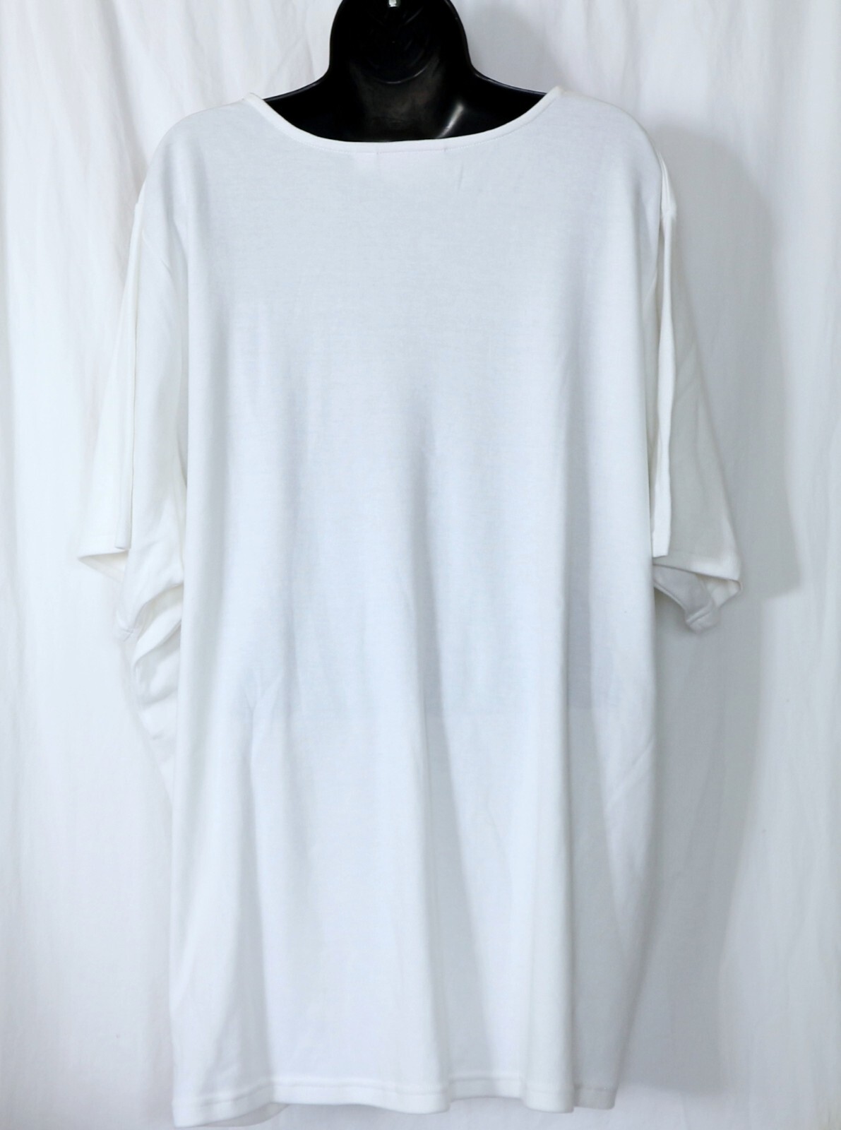 QUACKER FACTORY White Split Nck Red Nck Accents 59 In Chest 31 In Long Sz 3X EXC