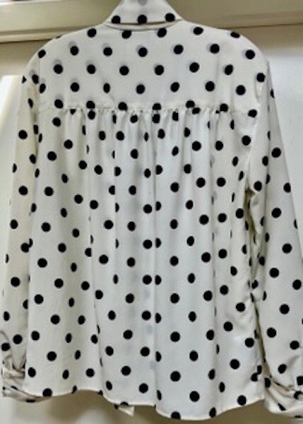 Rena Rowan For Saville Black Polka Dotted Blouse. Size 8