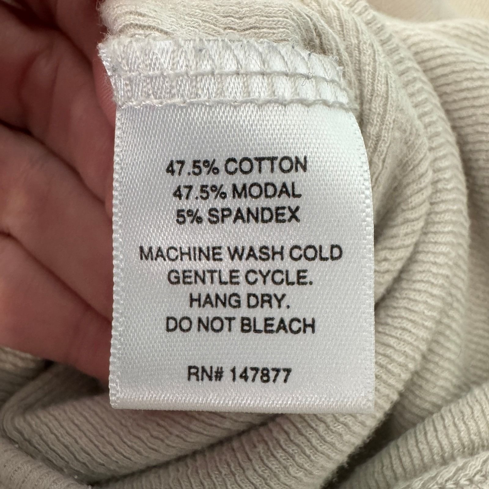 Revolve The Line by K Evelyn Ribbed Bodysuit Small Beige Asymmetrical Button