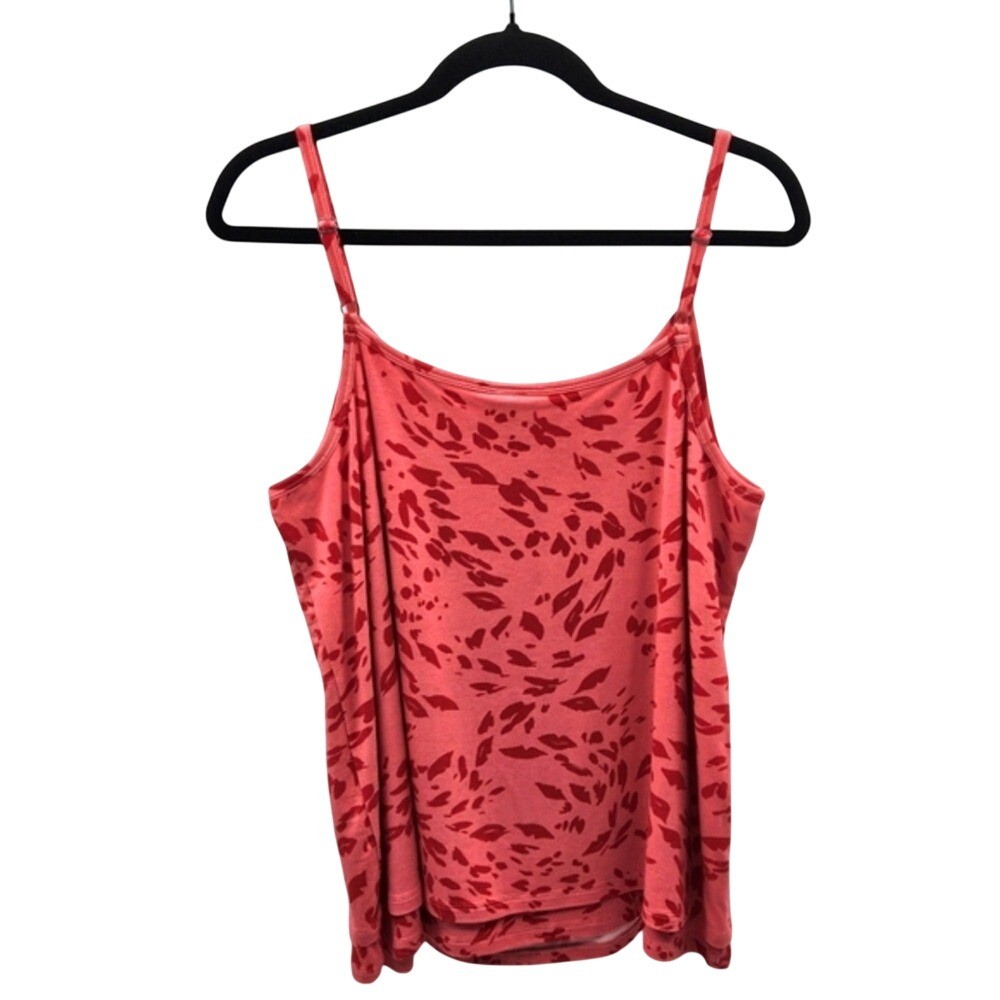 Cabi Coral Red Lipstick Kiss Print Camisole Tank Top Women’s Size M