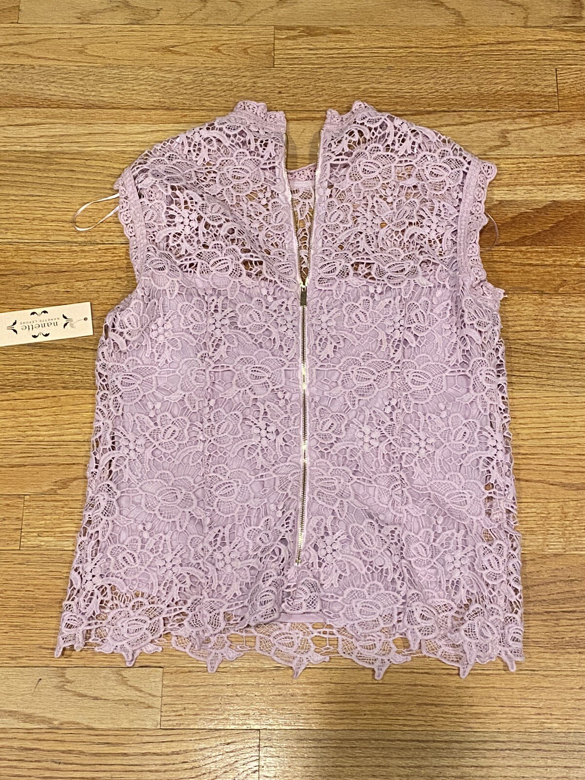 Nanette Lepore Sugar Plum Spring Bloom Women’s Pink Lace Blouse Size Medium