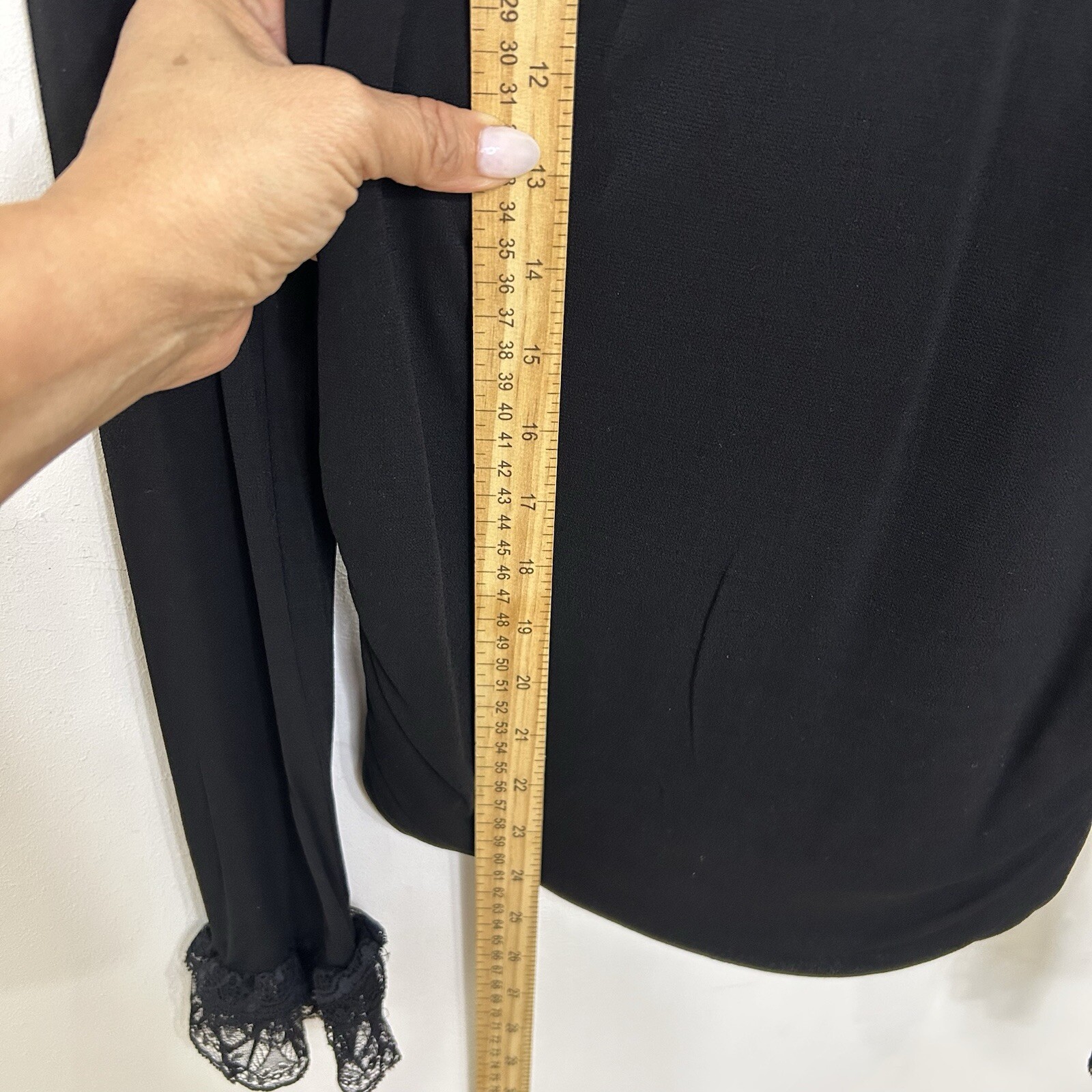 Fontana Couture Milano 1915 Silk Blouse Size I 44 US 6 Black Color Long Sleeve