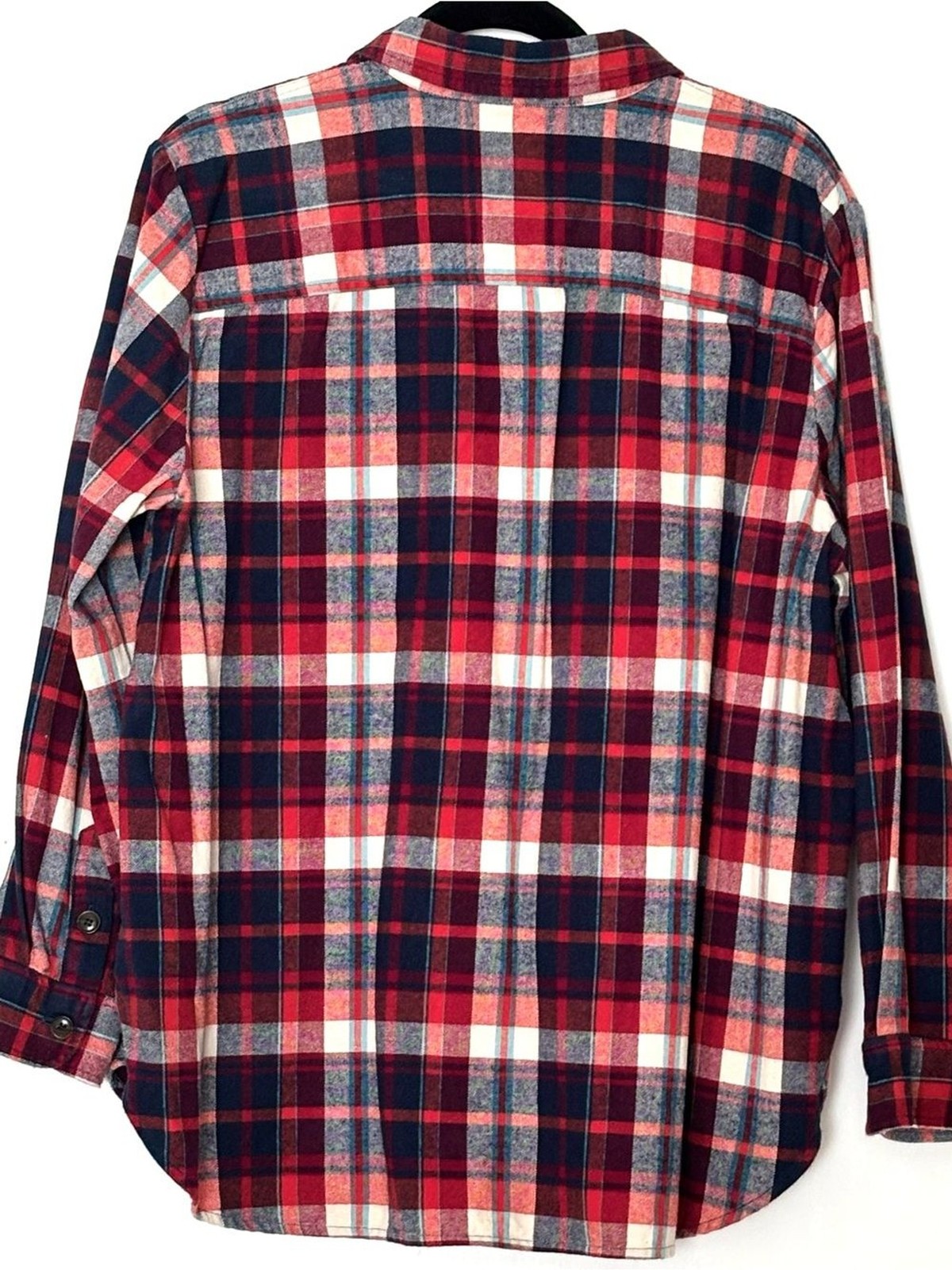 J.Crew Factory Plaid Flannel Shirt-Jacket Red & Navy Size PL