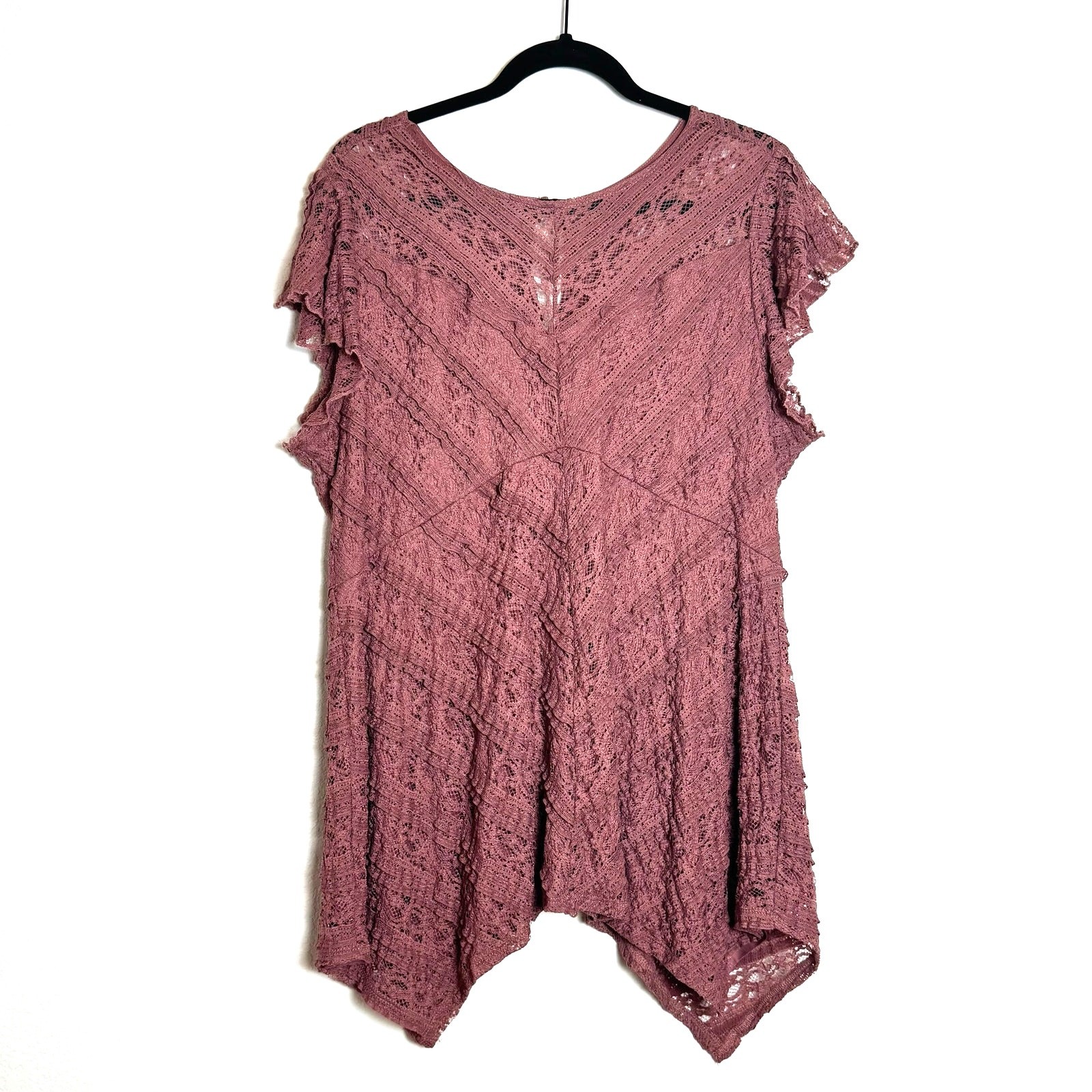 ✨New✨Torrid Babydoll Lined Crew Neck Sharkbite Hem Lined Top Wild Ginger, 1X