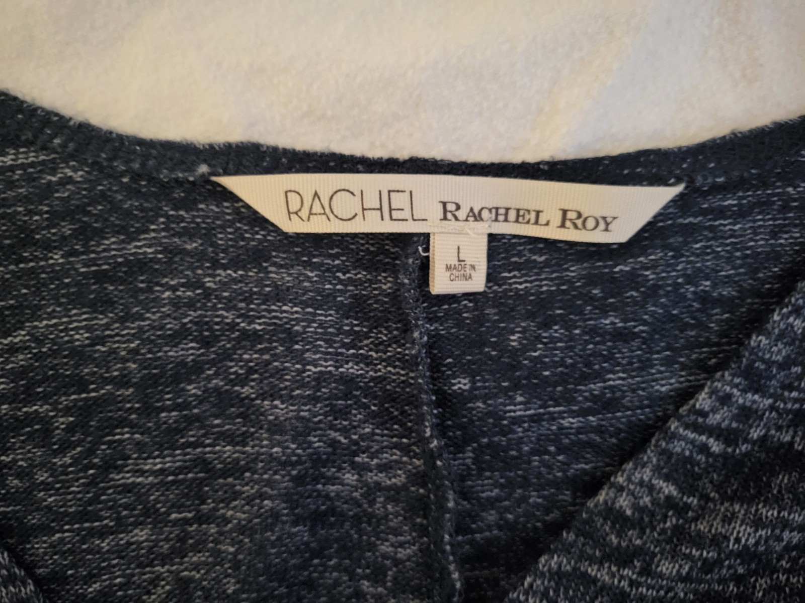 Rachel Roy Women’s Short Sleeve Faux Wrap Blue Top Size Large