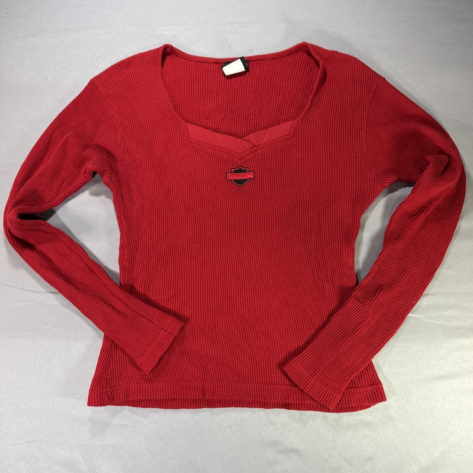 Harley-Davidson Women’s V-Neck Top Thermal New Smyrna Beach Florida Fitted Biker